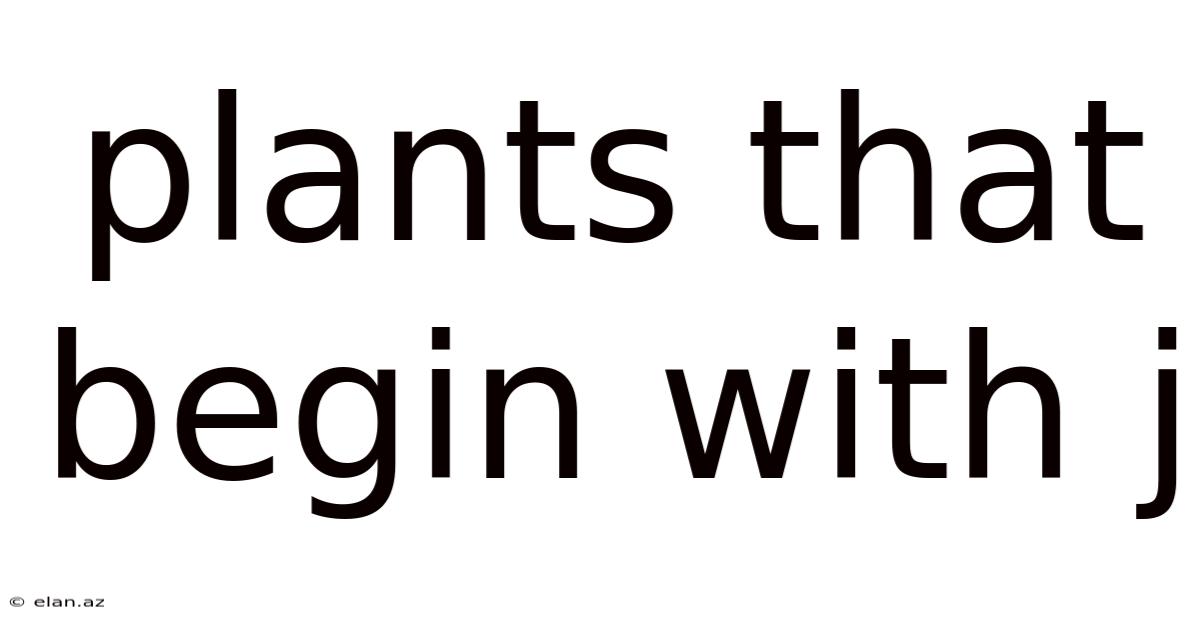 Plants That Begin With J