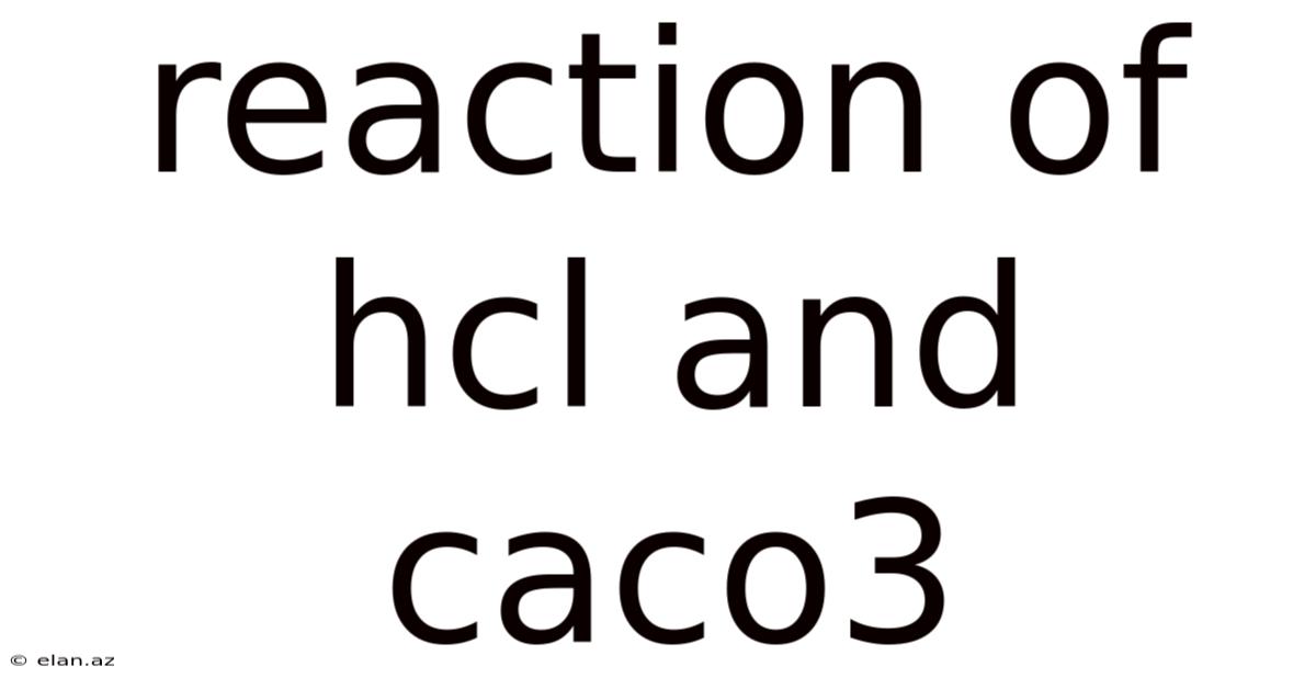 Reaction Of Hcl And Caco3