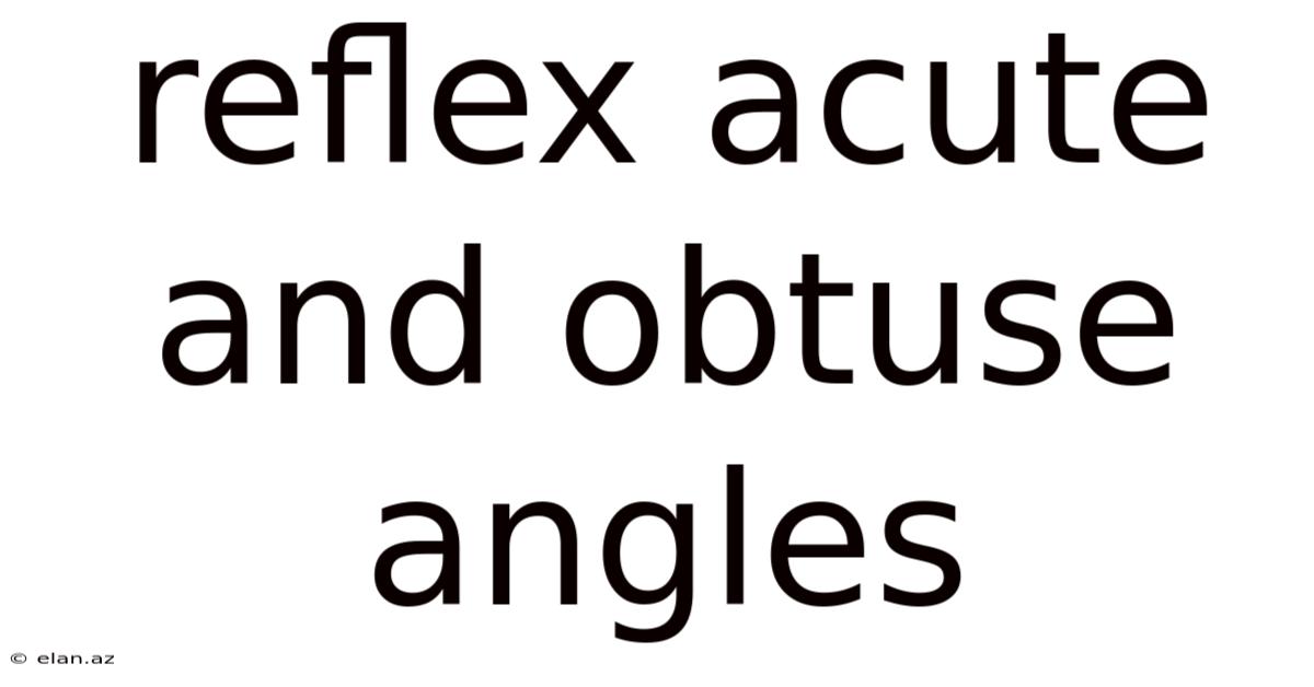 Reflex Acute And Obtuse Angles