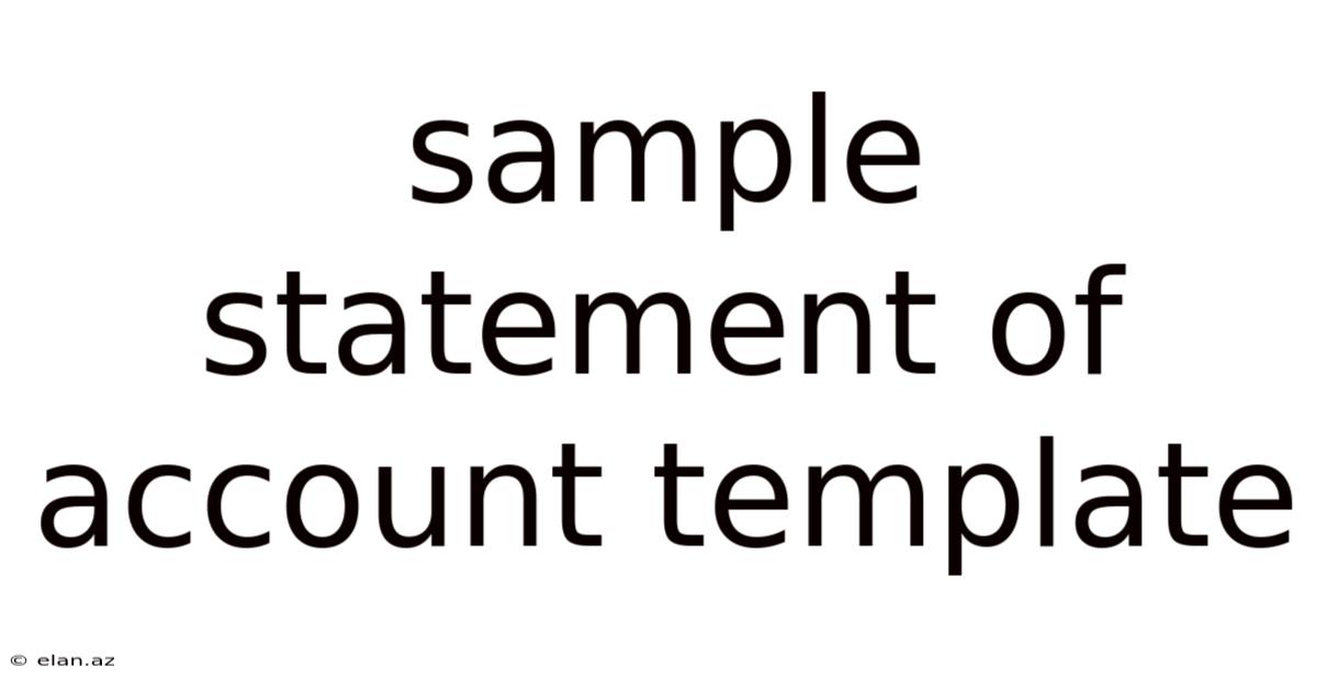 Sample Statement Of Account Template