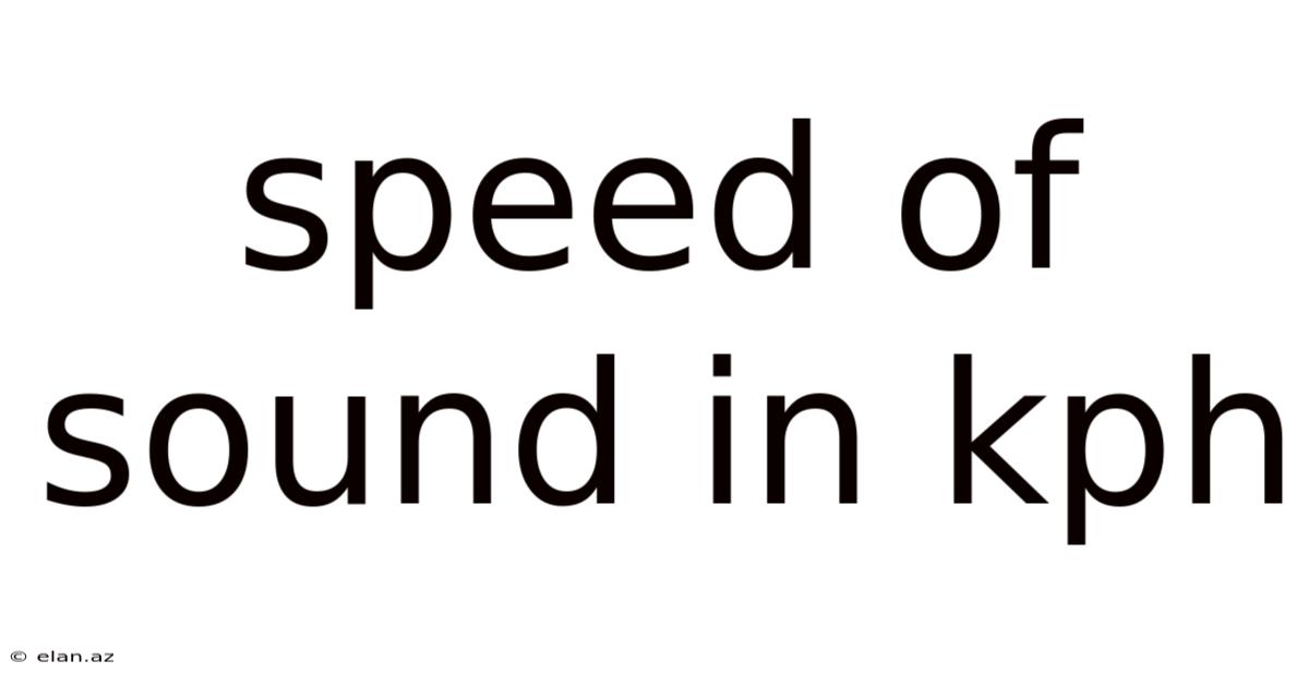 Speed Of Sound In Kph