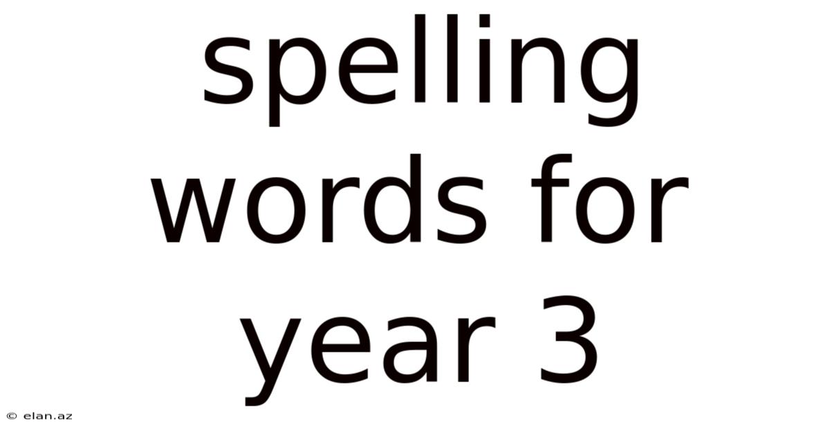 Spelling Words For Year 3