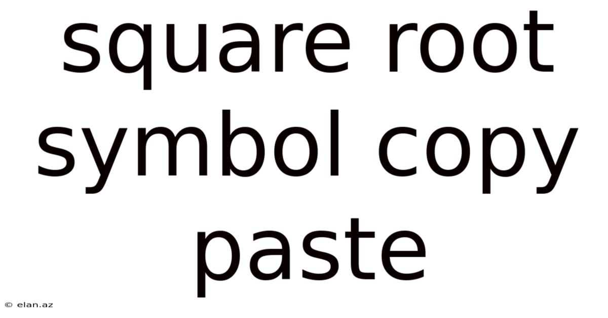 Square Root Symbol Copy Paste