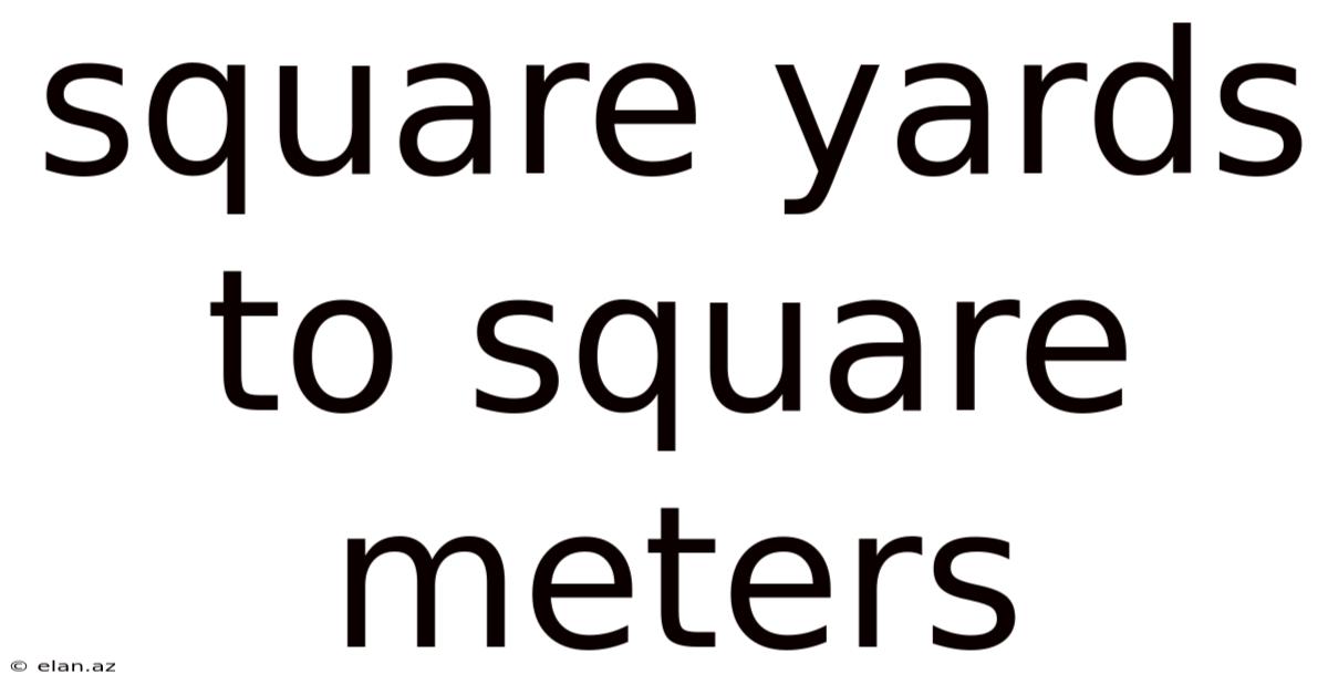 Square Yards To Square Meters