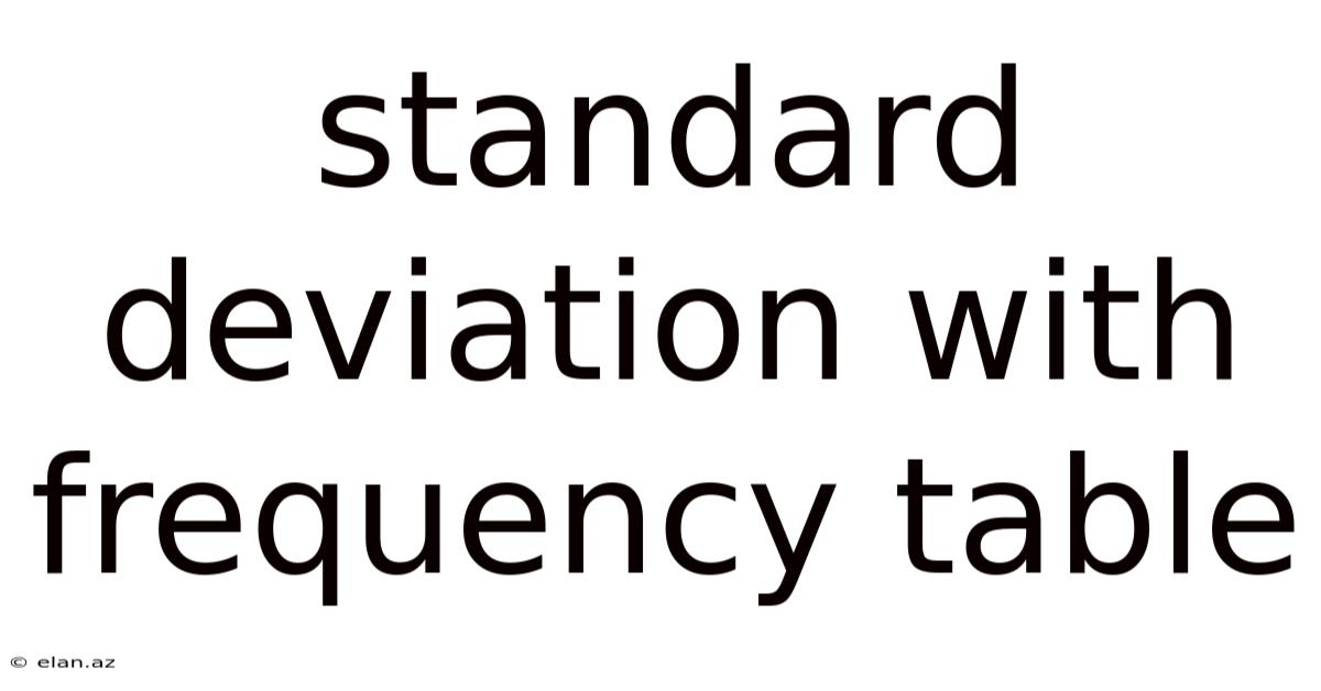 Standard Deviation With Frequency Table