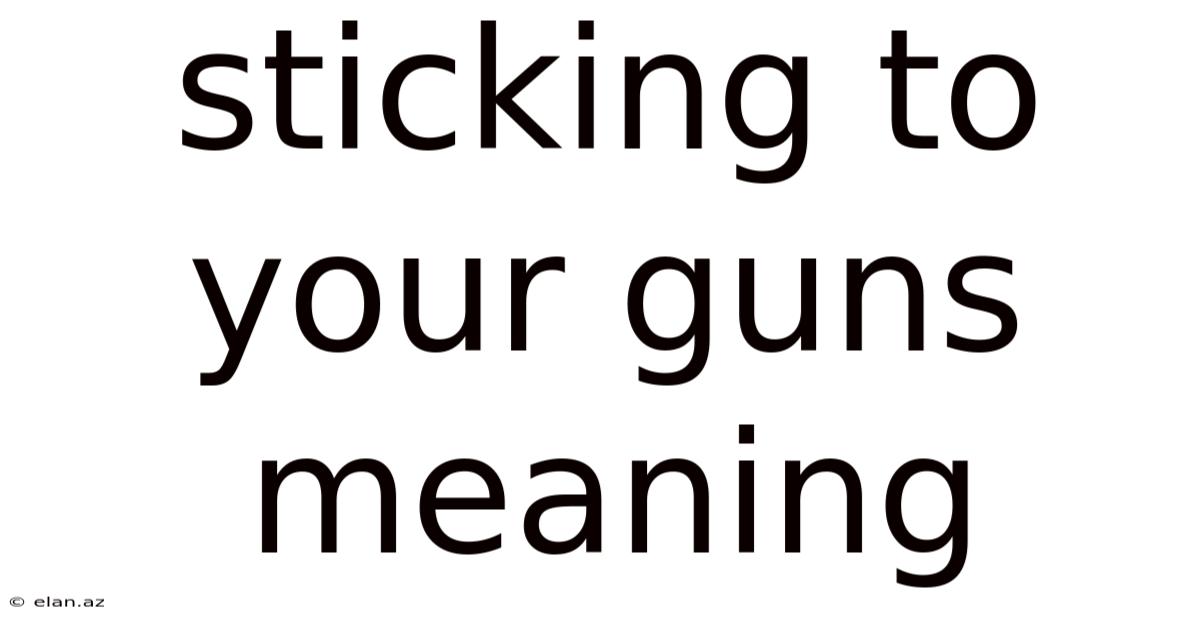 Sticking To Your Guns Meaning