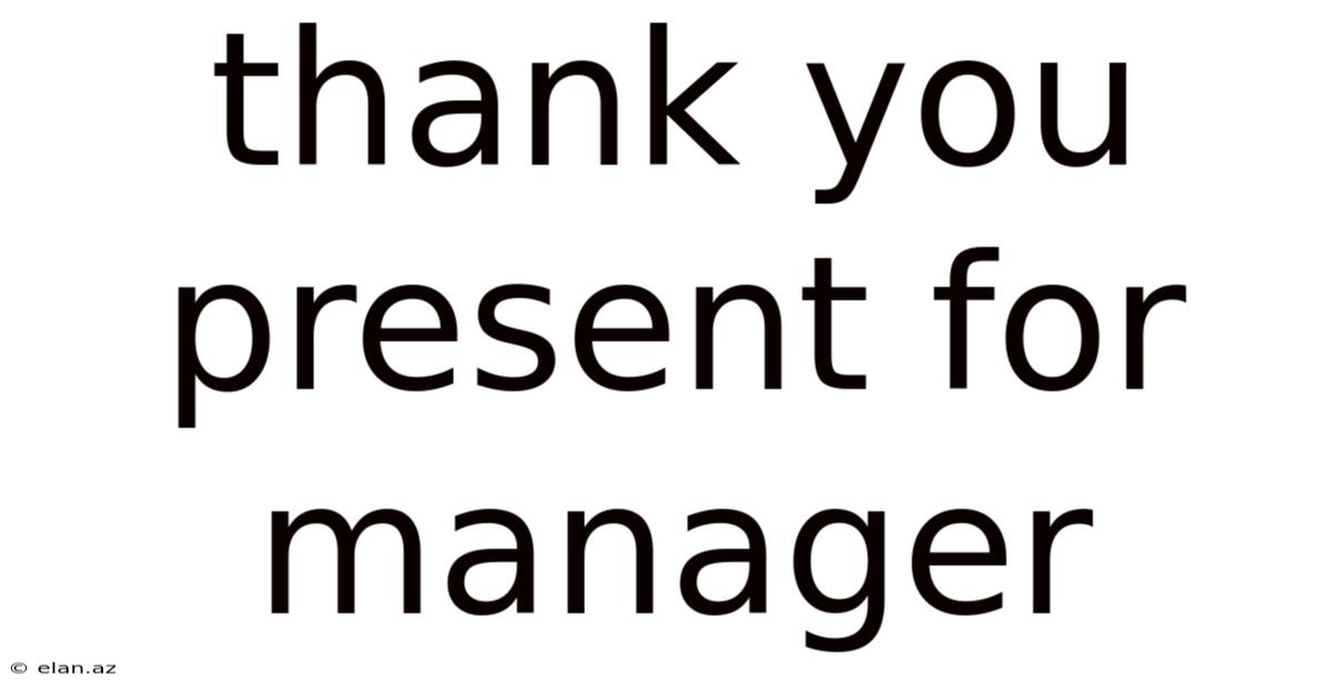 Thank You Present For Manager