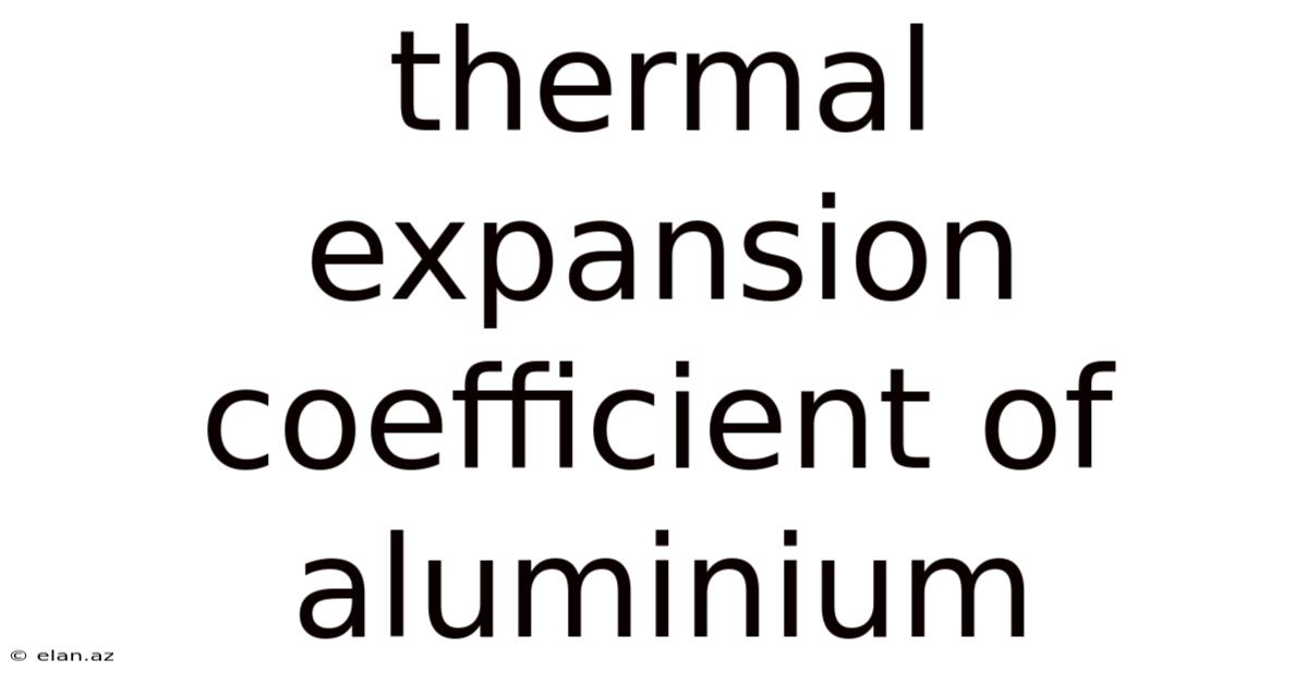 Thermal Expansion Coefficient Of Aluminium