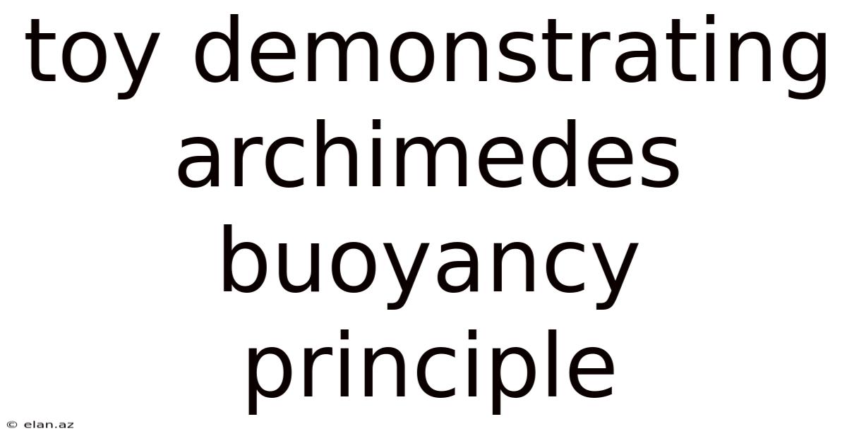 Toy Demonstrating Archimedes Buoyancy Principle