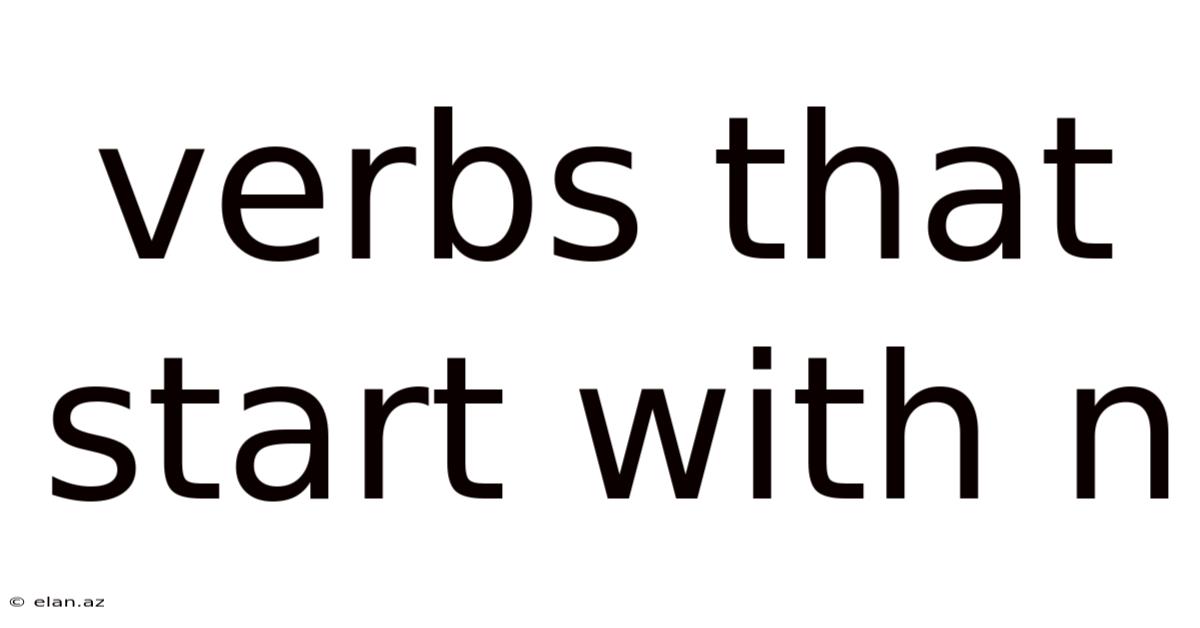 Verbs That Start With N