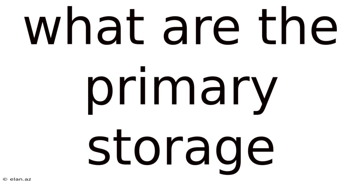 What Are The Primary Storage