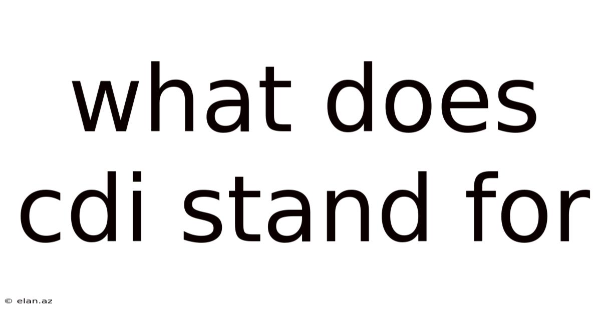 What Does Cdi Stand For