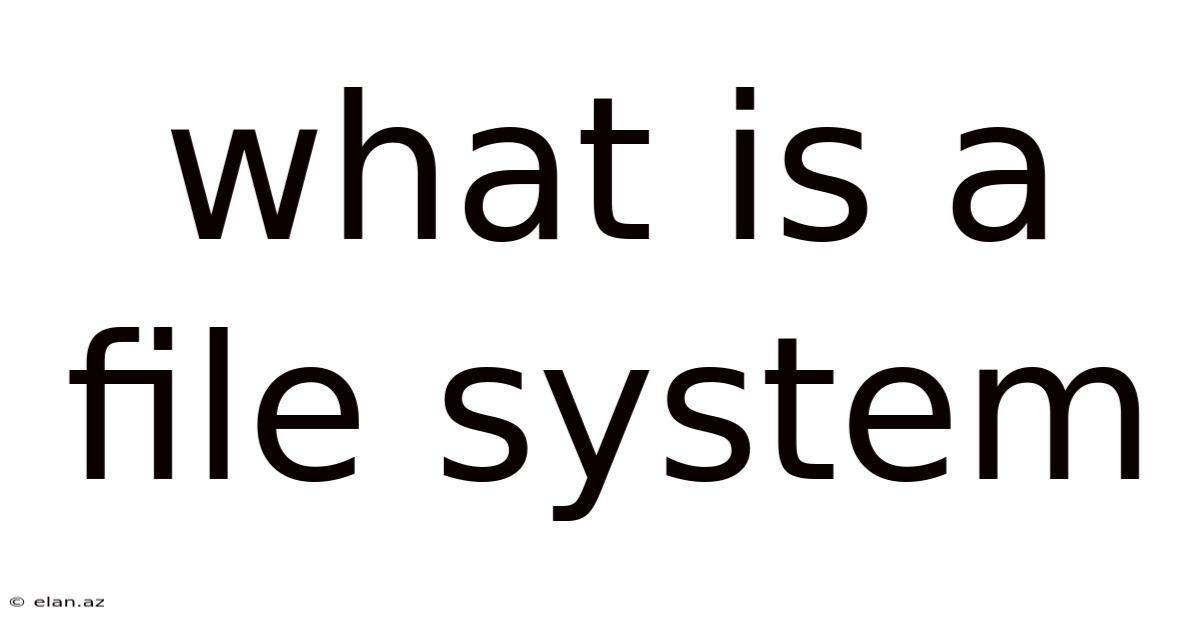 What Is A File System