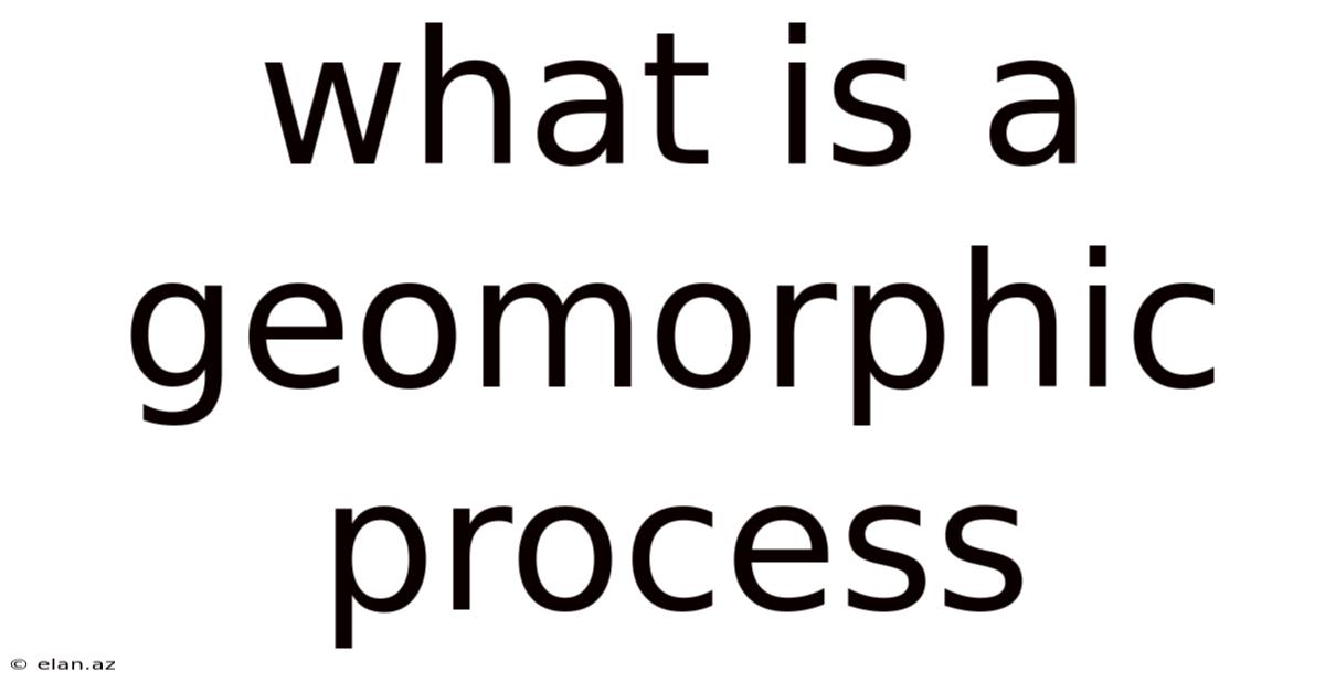 What Is A Geomorphic Process