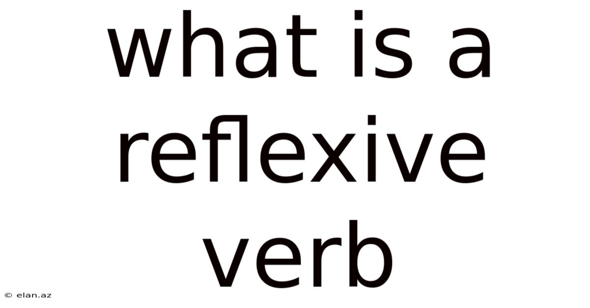 What Is A Reflexive Verb