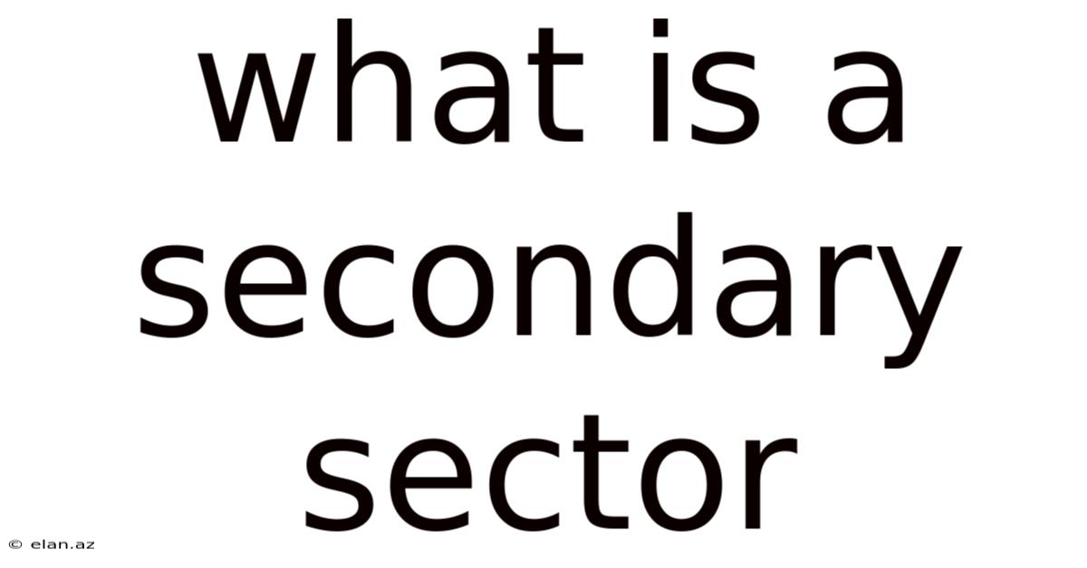 What Is A Secondary Sector