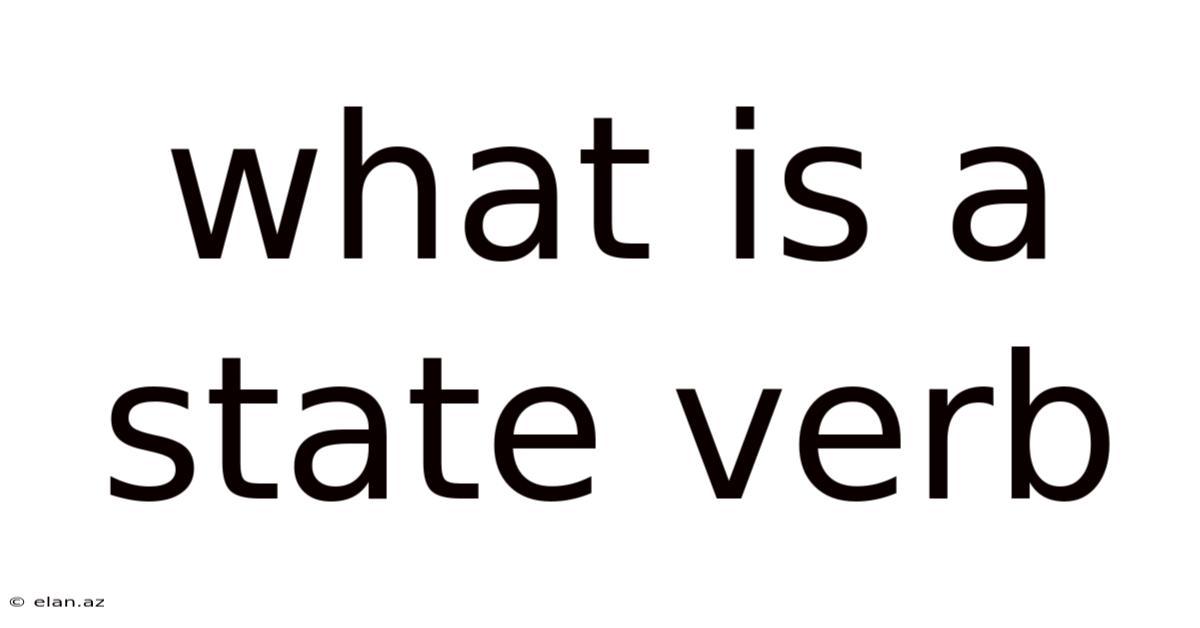 What Is A State Verb