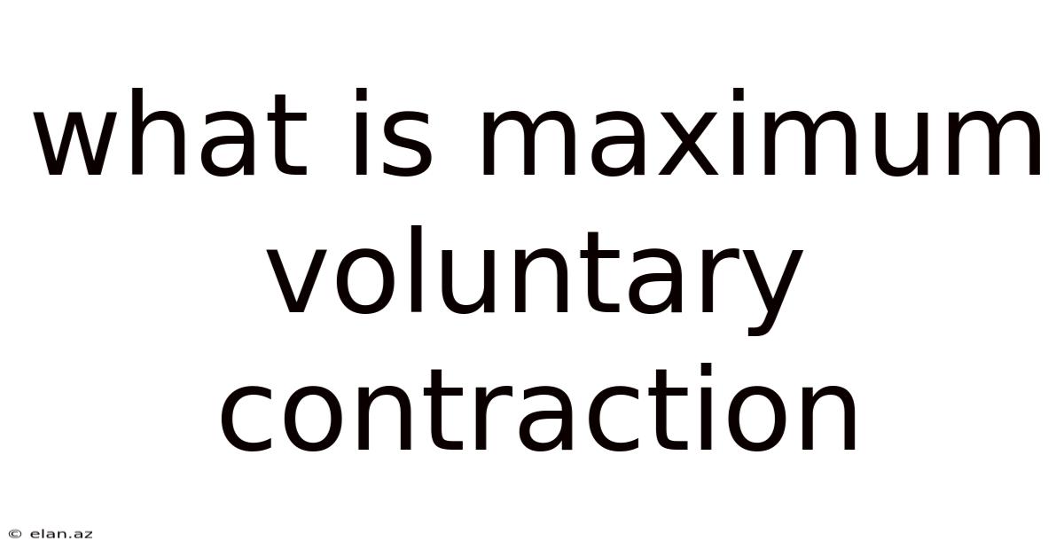 What Is Maximum Voluntary Contraction