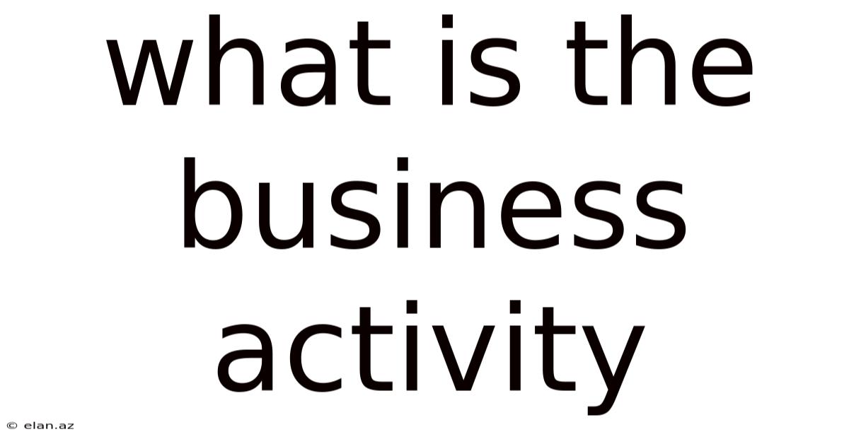 What Is The Business Activity
