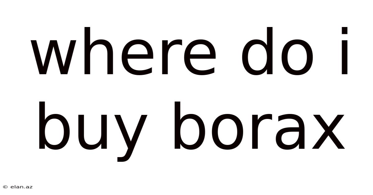 Where Do I Buy Borax