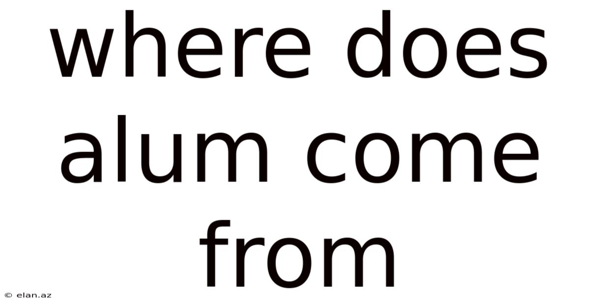 Where Does Alum Come From