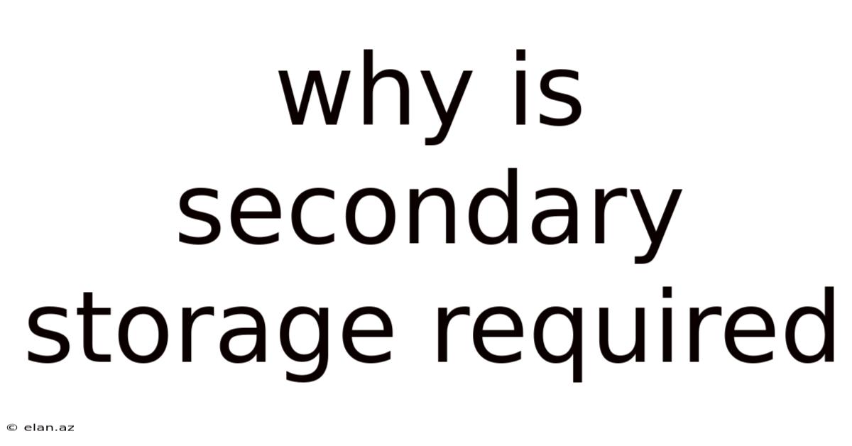 Why Is Secondary Storage Required