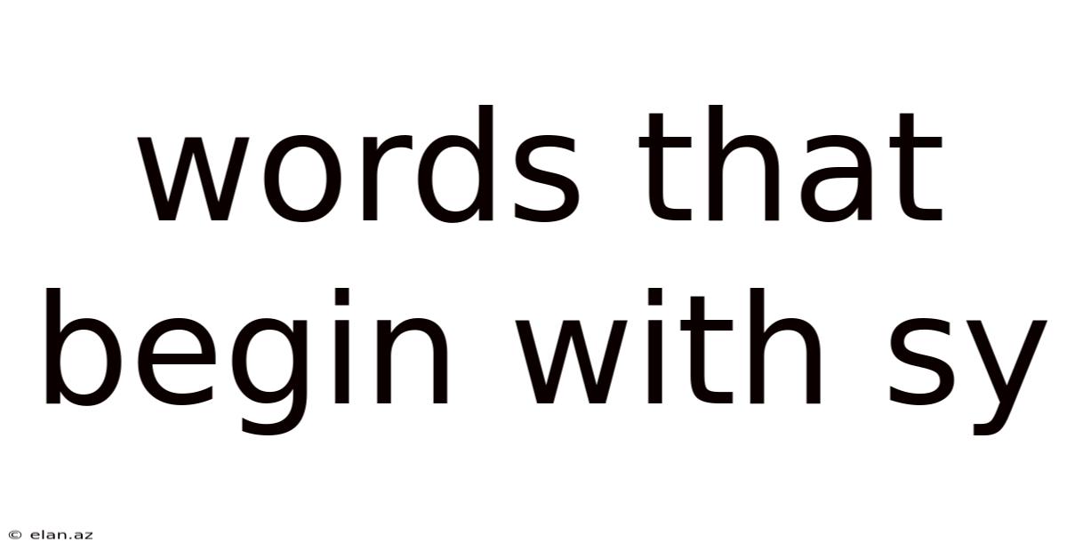 Words That Begin With Sy