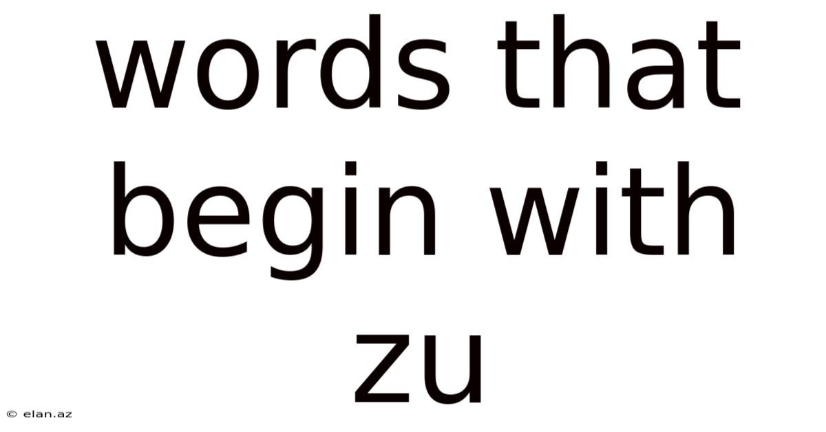 Words That Begin With Zu