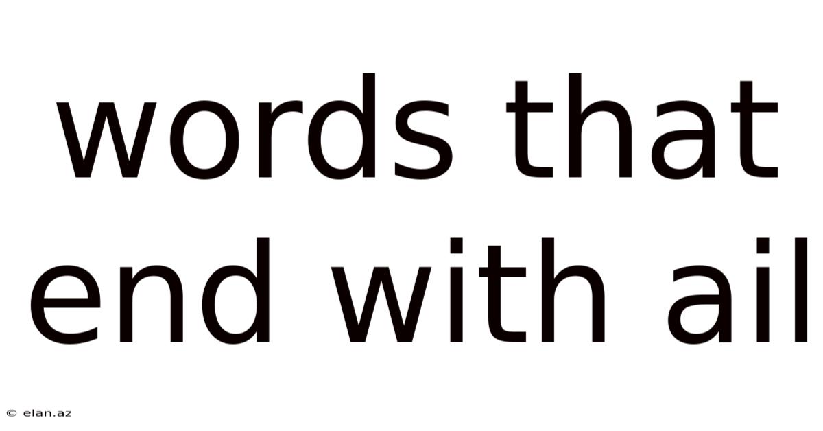 Words That End With Ail