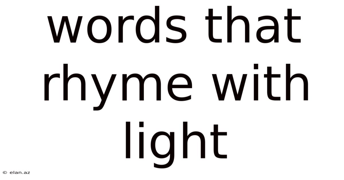 Words That Rhyme With Light