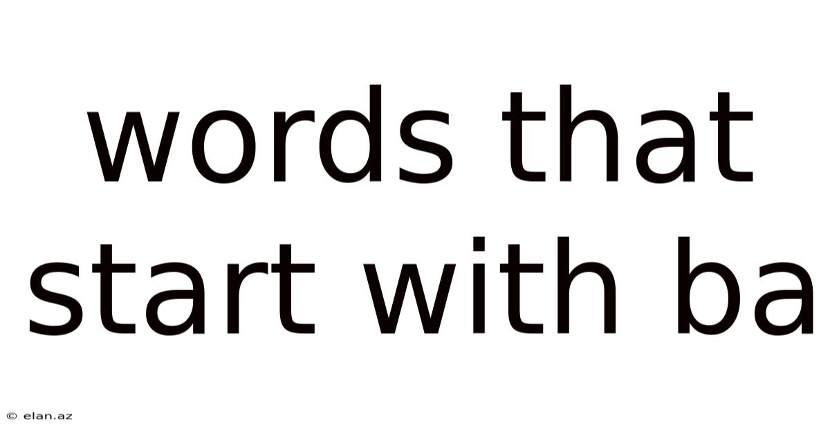 Words That Start With Ba