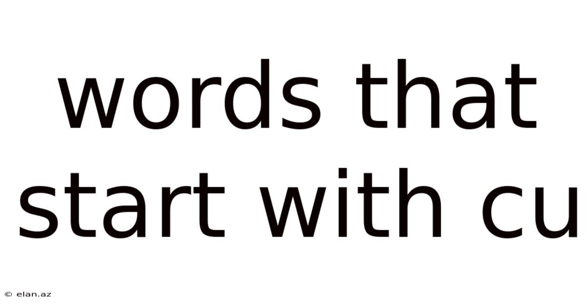 Words That Start With Cu