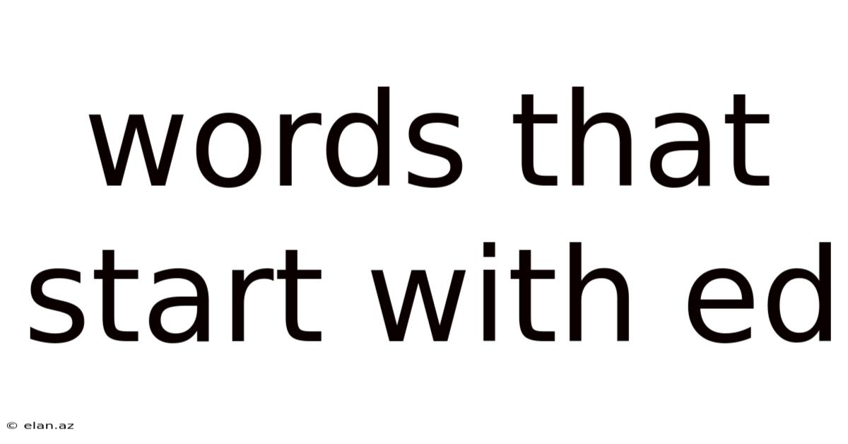 Words That Start With Ed