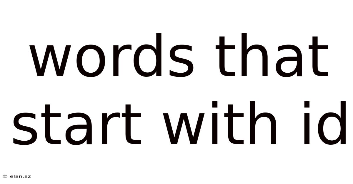 Words That Start With Id