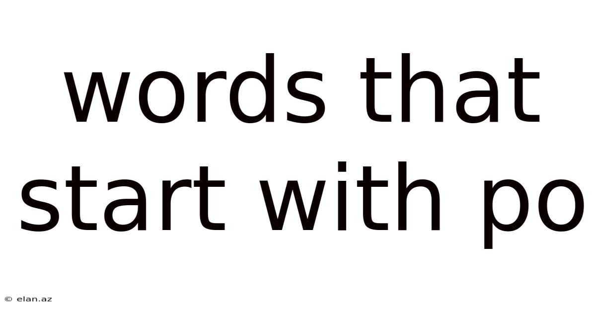 Words That Start With Po