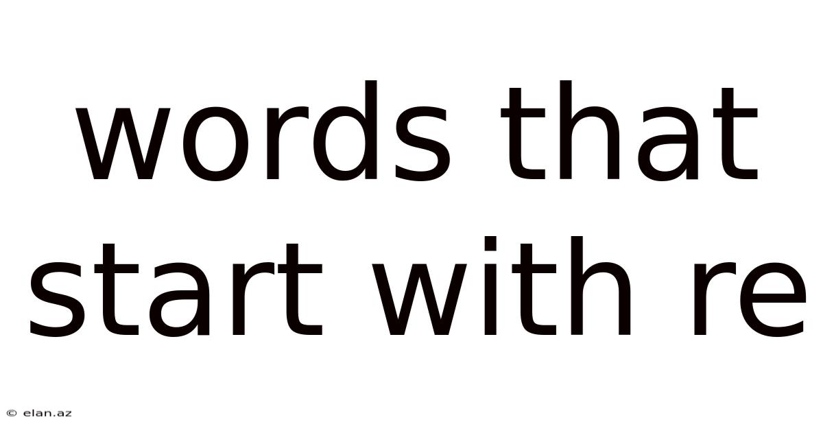 Words That Start With Re