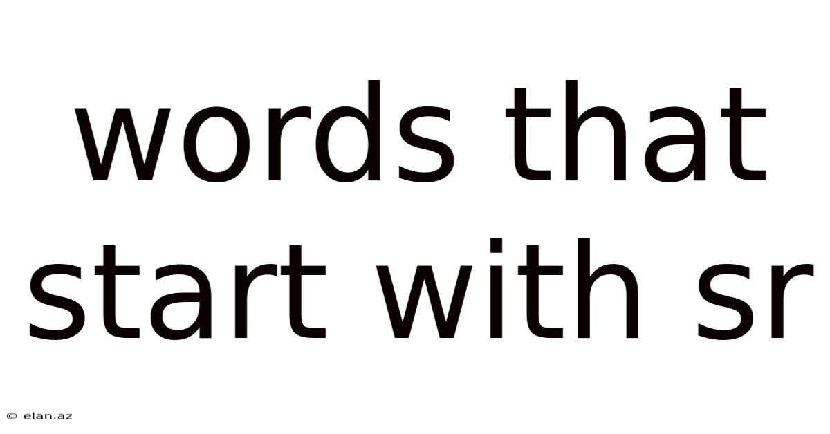 Words That Start With Sr