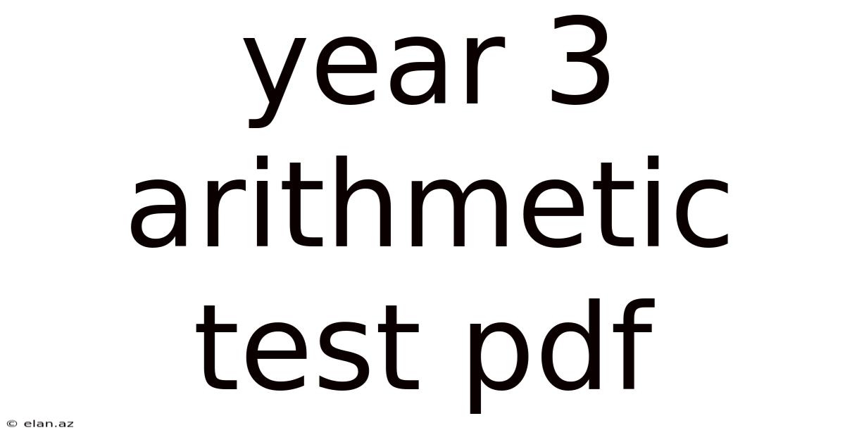 Year 3 Arithmetic Test Pdf