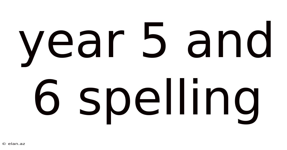 Year 5 And 6 Spelling